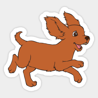 Happy Cavalier King Charles Spaniel Puppy Sticker